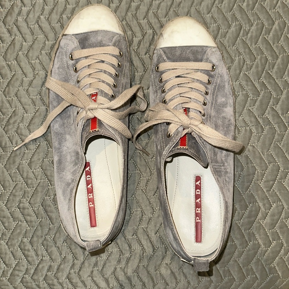 Prada suede lace ups